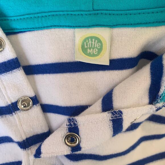 NEW Little Me Terry Striped Hooded Swim Cover Up - Picture 3 of 4